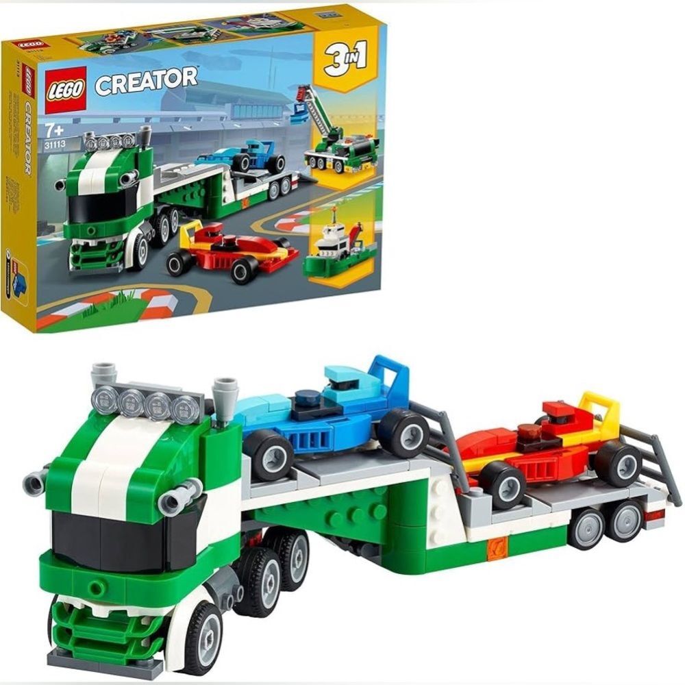 LEGO 31113 Creator 3-in-1 Racing Car Transporter Construction Truck Trailer Toy